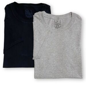 Fruit of the Loom Men’s SM 2 Pack Gray & Black Cotton Crew Short Sleeve T- Shirt
